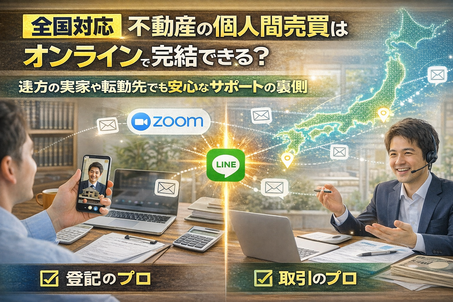 【全国対応】不動産の個人間売買はオンラインで完結できる?遠方の実家や転勤先でも安心なサポートの裏側