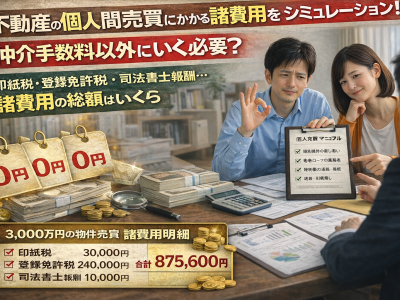不動産の個人間売買にかかる諸費用をシミュレーション！仲介手数料以外にいくら必要？