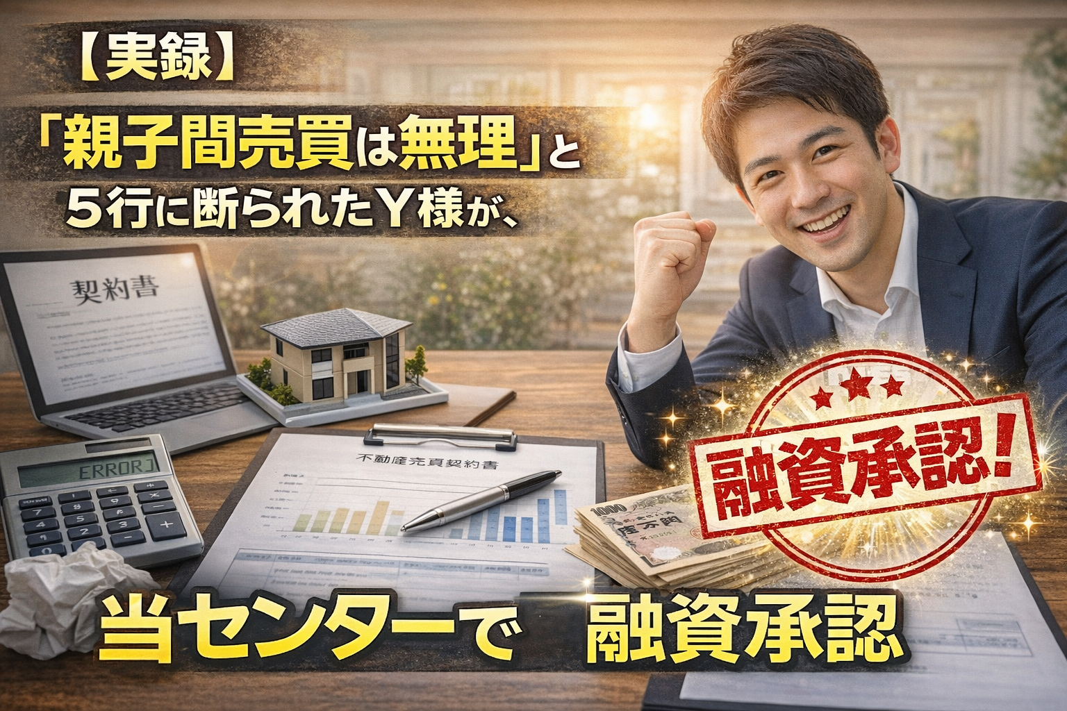 【実録】「親子間売買は無理」と5行に断られたY様が、当センターで融資承認を得るまで