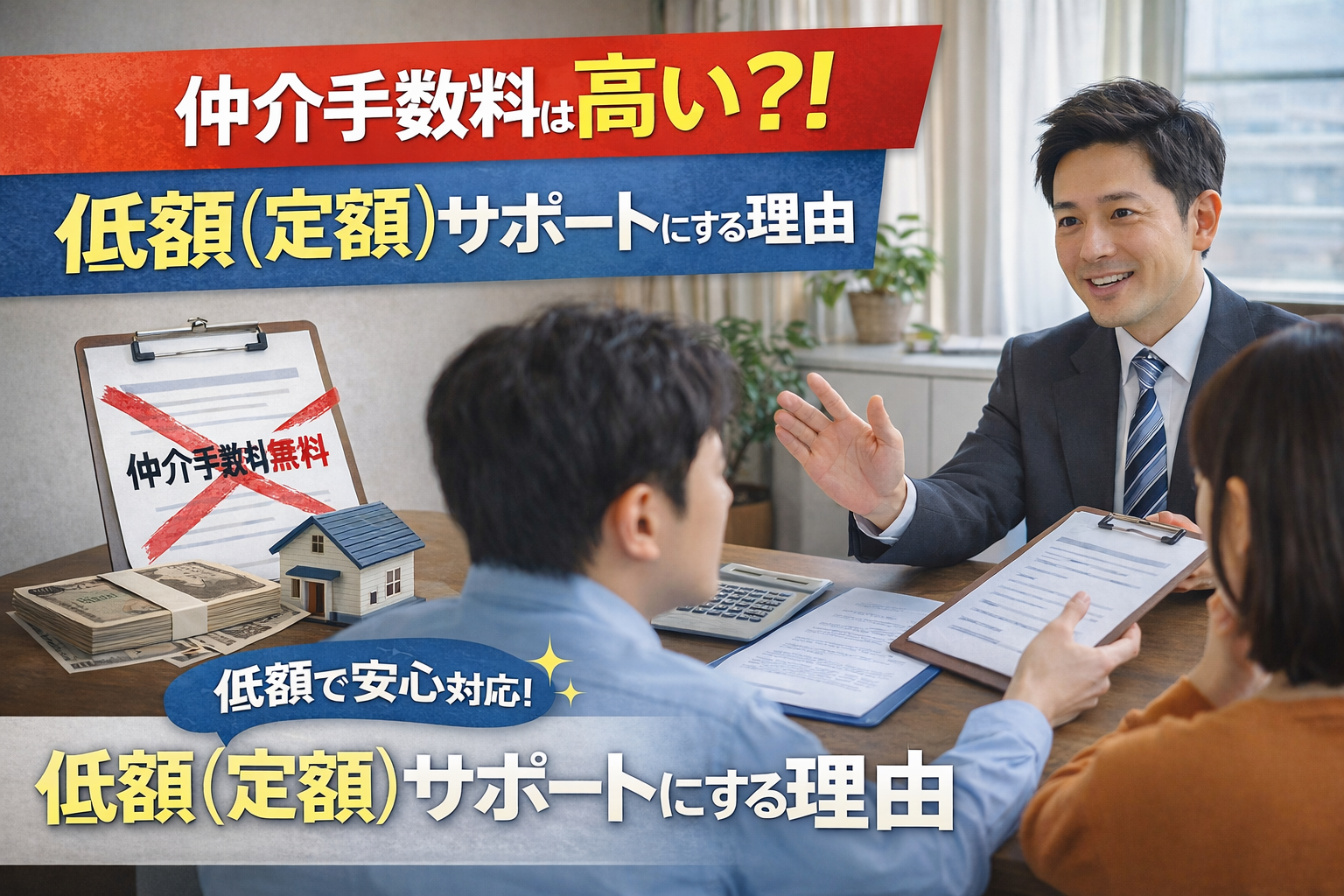 仲介手数料は高い？！定額＆定額で安心の費用で親族間をはじめとした個人売買を完全サポート