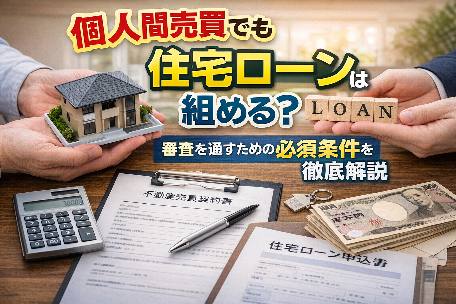 個人間売買でも住宅ローンは組める？審査を通すための必須条件を徹底解説