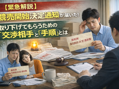 【緊急解説】競売開始決定通知が届いた！取り下げてもらうための「交渉相手」と「手順」とは