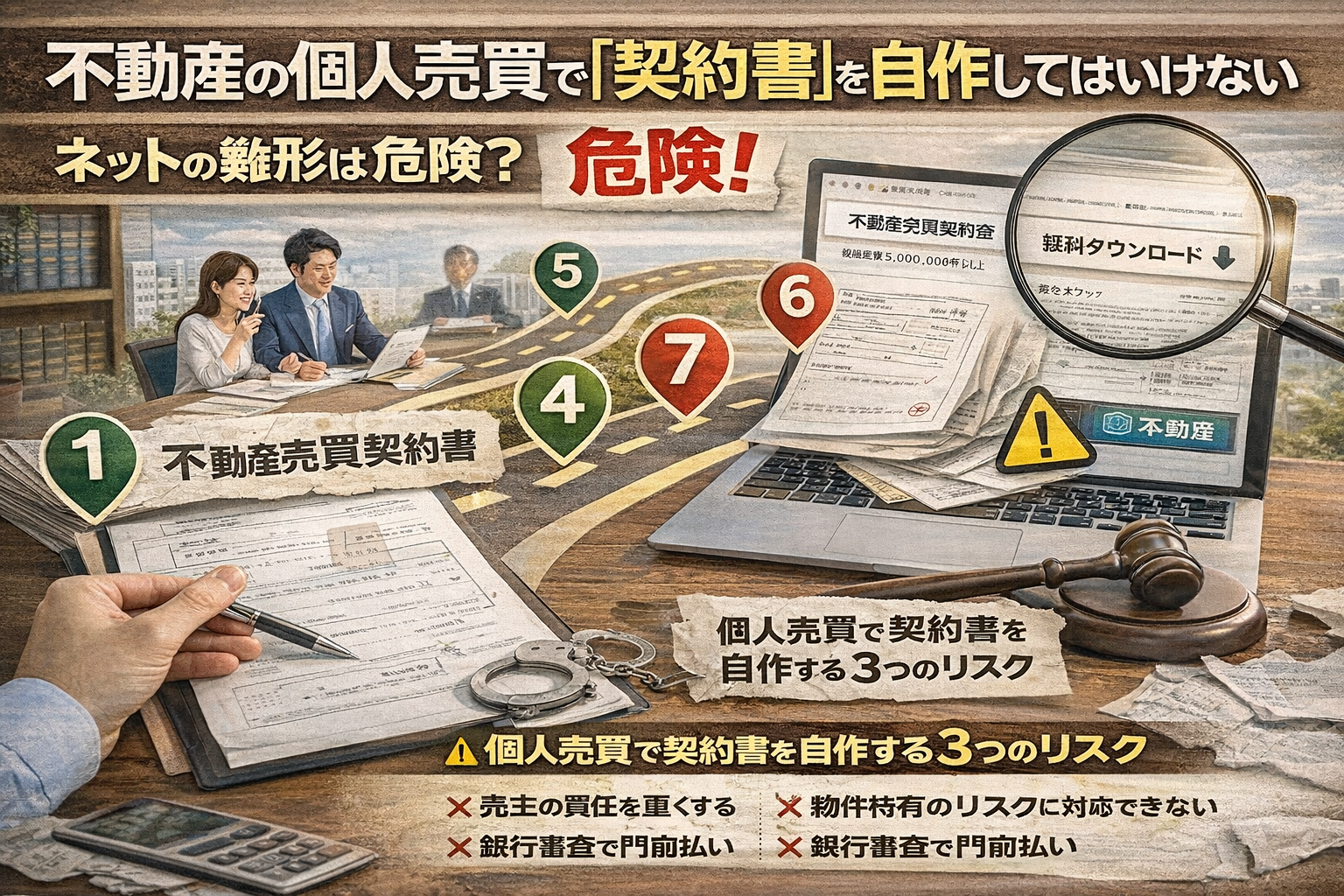 不動産の個人売買で「契約書」を自作してはいけない理由と対策｜ネットの雛形は危険？