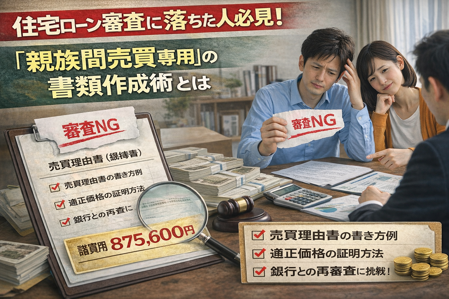 住宅ローン審査に落ちた人必見！「親族間売買専用」の書類作成術とは