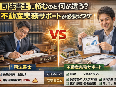 司法書士に頼むのと何が違う？不動産の個人売買には実務サポートが必要なワケ