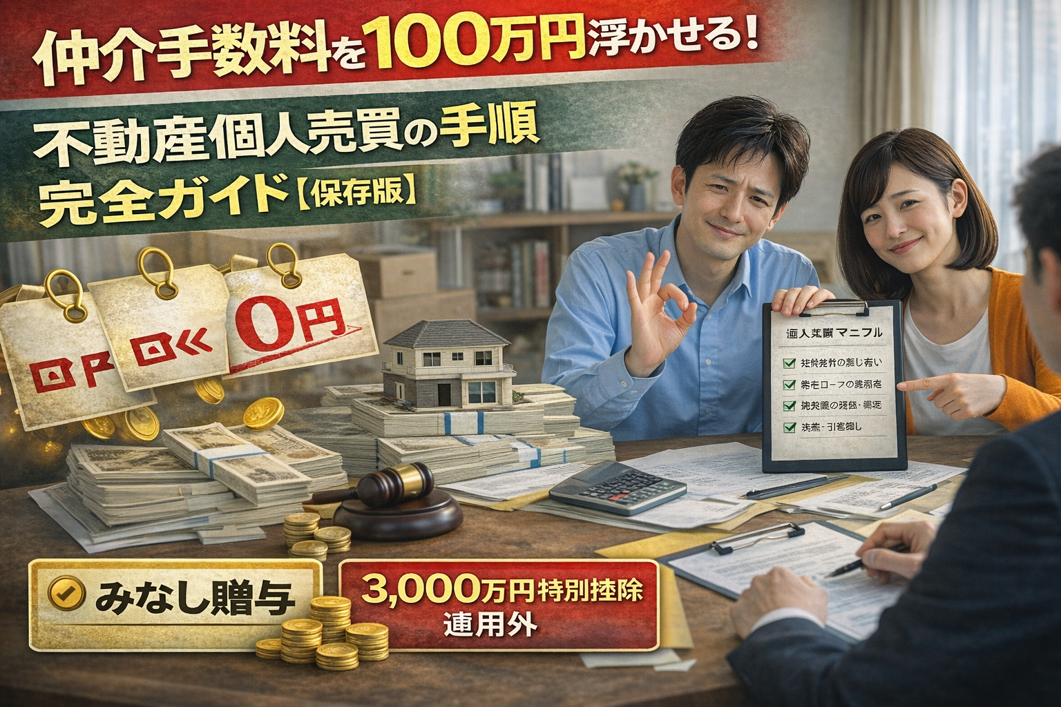 仲介手数料を100万円浮かせる！不動産個人売買の手順完全ガイド【保存版】
